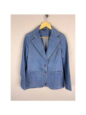 Pentimento Vintage Denim Blazer Modern Women S Cotton Jacket Western 80s
